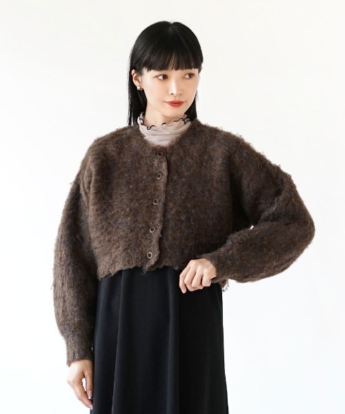 MIMIMEMETE（ミミメメット）の「モヘアリーニット クルーネックカーディガン（カーディガン/ボレロ・レディース・アイボリー/ブラウン/ブルー・M）」の13枚目の写真