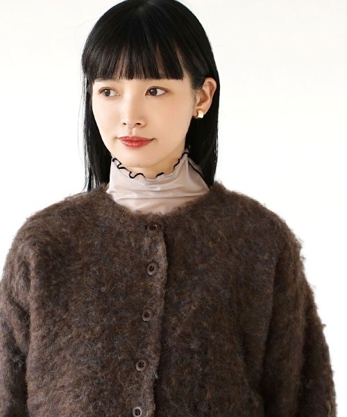 MIMIMEMETE（ミミメメット）の「モヘアリーニット クルーネックカーディガン（カーディガン/ボレロ・レディース・アイボリー/ブラウン/ブルー・M）」の15枚目の写真
