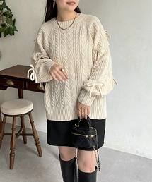 prose verse | 袖リボンケーブルニット(ニット/セーター)