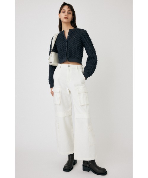MOUSSY(マウジー)の「LOWRISE CARGO WHT STRAIGHT(デニムパンツ・レディース・オフホワイト・2/0/1)」の2枚目の写真