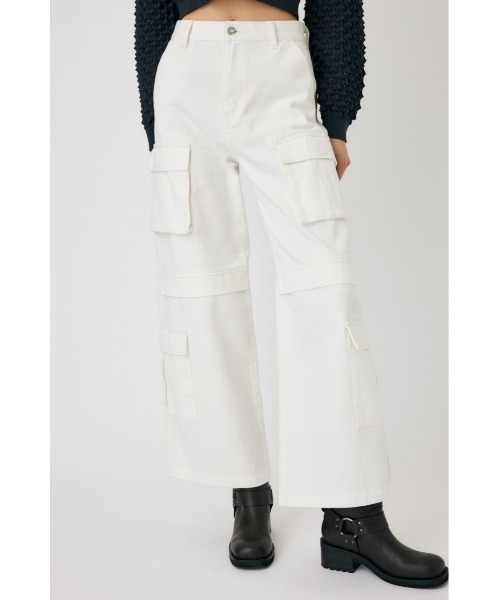 MOUSSY(マウジー)の「LOWRISE CARGO WHT STRAIGHT(デニムパンツ・レディース・オフホワイト・2/0/1)」の5枚目の写真
