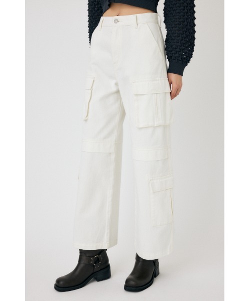 MOUSSY(マウジー)の「LOWRISE CARGO WHT STRAIGHT(デニムパンツ・レディース・オフホワイト・2/0/1)」の6枚目の写真
