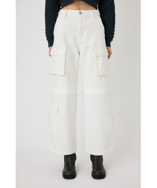 MOUSSY(マウジー)の「LOWRISE CARGO WHT STRAIGHT(デニムパンツ・レディース・オフホワイト・2/0/1)」の7枚目の写真