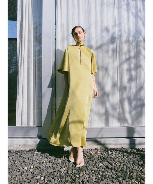 sahara（サハラ）の「Slit Neck Silky Dress/スリットネックシルキー