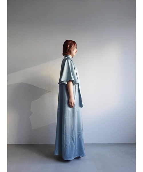 sahara（サハラ）の「Slit Neck Silky Dress/スリットネックシルキー