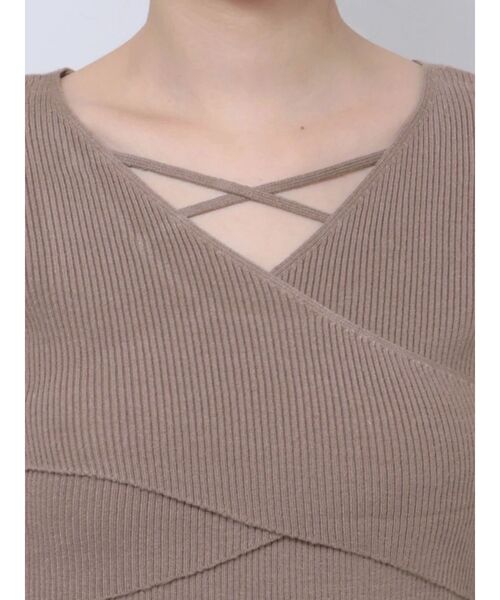 RESEXXY（リゼクシー）の「ダブルクロスニットワンピース（ワンピース・レディース・アイボリー/モカ/ブラック・SMALL/MEDIUM）」の16枚目の写真