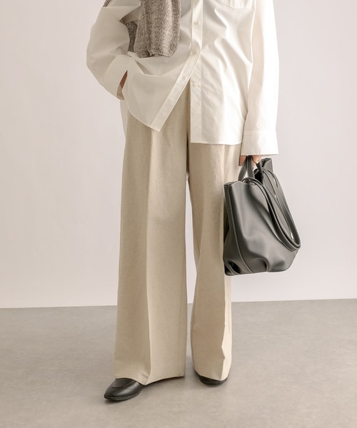 RIVE DROITE（リヴドロワ）の「セットアップ可能/リネンコットンワイドパンツ（その他パンツ・レディース・ベージュ/ブラウン・38/36）」の8枚目の写真
