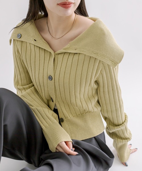 mline（エムライン）の「[mline]2WAYボタンカーディガン（カーディガン/ボレロ・レディース・ベージュ/グリーン/アイボリー/ブルー・FREE）」の3枚目の写真