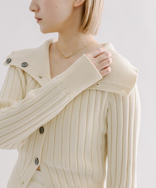 mline（エムライン）の「[mline]2WAYボタンカーディガン（カーディガン/ボレロ・レディース・ベージュ/グリーン/アイボリー/ブルー・FREE）」の2枚目の写真