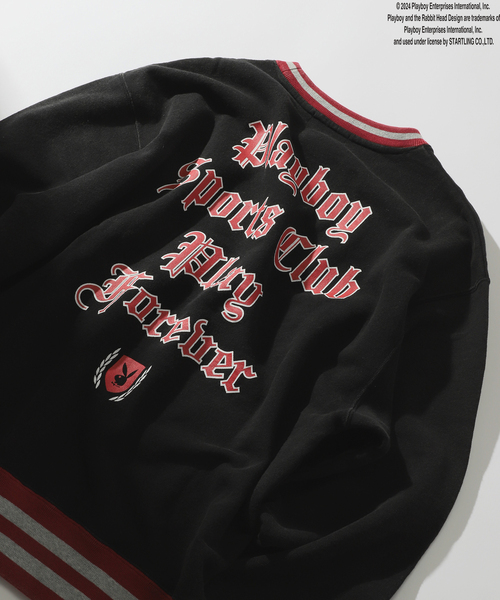 PLAYBOY（プレイボーイ）の「【PLAYBOY / プレイボーイ】別注 P.B Sports Club プリントスウェット（スウェット・メンズ・ブラック/グレー・MEDIUM/LARGE）」の20枚目の写真