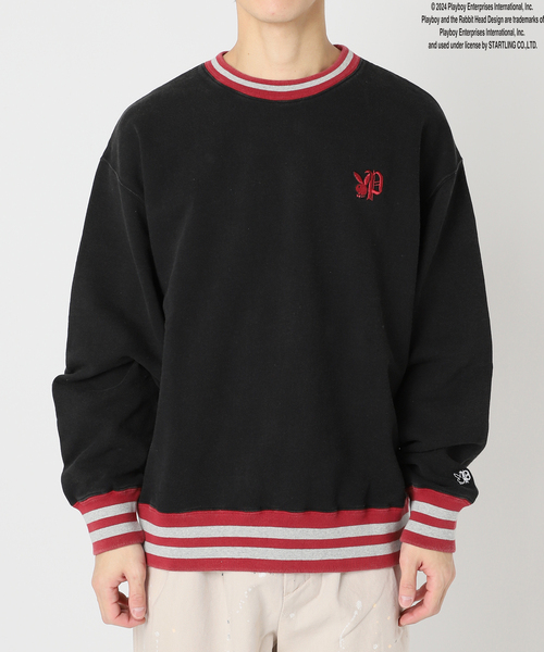 PLAYBOY（プレイボーイ）の「【PLAYBOY / プレイボーイ】別注 P.B Sports Club プリントスウェット（スウェット・メンズ・ブラック/グレー・MEDIUM/LARGE）」の9枚目の写真