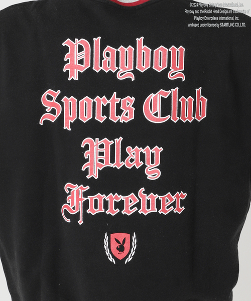PLAYBOY（プレイボーイ）の「【PLAYBOY / プレイボーイ】別注 P.B Sports Club プリントスウェット（スウェット・メンズ・ブラック/グレー・MEDIUM/LARGE）」の5枚目の写真