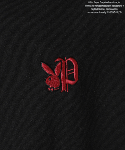 PLAYBOY（プレイボーイ）の「【PLAYBOY / プレイボーイ】別注 P.B Sports Club プリントスウェット（スウェット・メンズ・ブラック/グレー・MEDIUM/LARGE）」の3枚目の写真