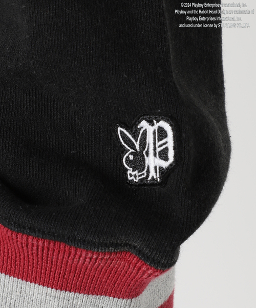 PLAYBOY（プレイボーイ）の「【PLAYBOY / プレイボーイ】別注 P.B Sports Club プリントスウェット（スウェット・メンズ・ブラック/グレー・MEDIUM/LARGE）」の6枚目の写真