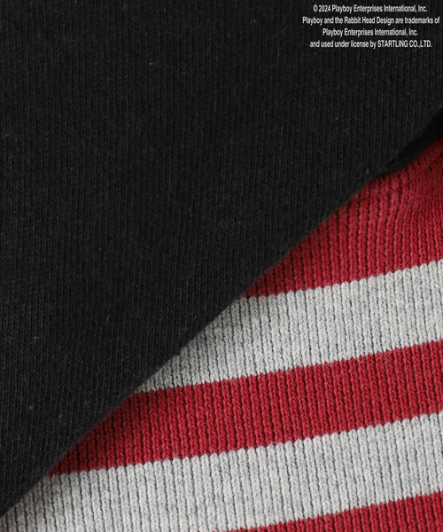 PLAYBOY（プレイボーイ）の「【PLAYBOY / プレイボーイ】別注 P.B Sports Club プリントスウェット（スウェット・メンズ・ブラック/グレー・MEDIUM/LARGE）」の4枚目の写真