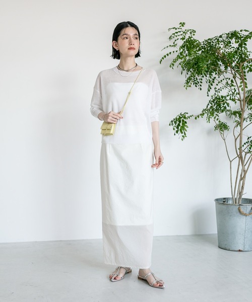 RIVE DROITE(リヴドロワ)の「シアークレープニット(ニット/セーター・レディース・サックスブルー/オフホワイト/グレー・FREE)」の19枚目の写真