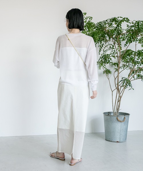 RIVE DROITE(リヴドロワ)の「シアークレープニット(ニット/セーター・レディース・サックスブルー/オフホワイト/グレー・FREE)」の9枚目の写真