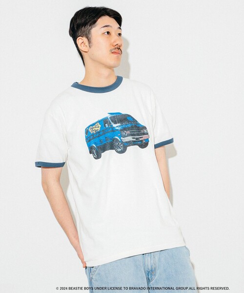 BEAMS T（ビームスティー）の「GOOD ROCK SPEED × BEAMS / 別注 BEASTIE BOYS RINGER CAR Tシャツ（Tシャツ/カットソー・メンズ・ホワイト・S/XL/L/M）」の2枚目の写真