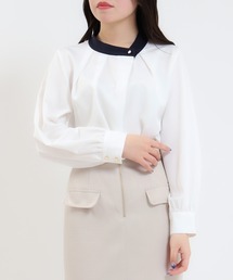 TRUDEA | 配色アシメネックブラウス(シャツ/ブラウス)