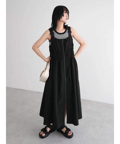 Sugar spoon（シュガースプーン）の「・SUGAR　SPOON　シャーリングジャンスカ（ワンピース・レディース・ライトカーキ/ブラック/チャコールグレー・FREE）」の4枚目の写真