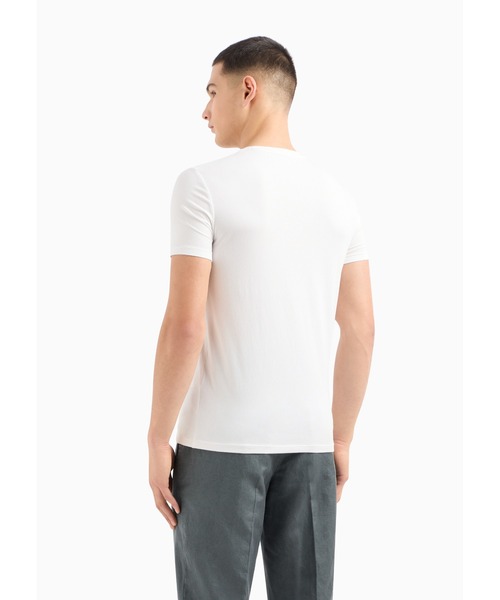ARMANI EXCHANGE（アルマーニエクスチェンジ）の「【A|X アルマーニ エクスチェンジ】グラフィックデザイン 半袖クルーネックTシャツ/SLIM（Tシャツ/カットソー・メンズ・ホワイト/ブラック・LARGE/MEDIUM/SMALL/X-LARGE/X-SMALL/XX-LARGE）」の5枚目の写真