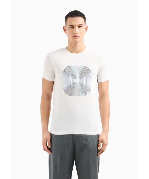 ARMANI EXCHANGE（アルマーニエクスチェンジ）の「【A|X アルマーニ エクスチェンジ】グラフィックデザイン 半袖クルーネックTシャツ/SLIM（Tシャツ/カットソー・メンズ・ホワイト/ブラック・LARGE/MEDIUM/SMALL/X-LARGE/X-SMALL/XX-LARGE）」の11枚目の写真