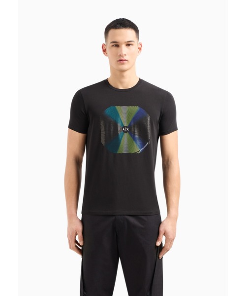 ARMANI EXCHANGE（アルマーニエクスチェンジ）の「【A|X アルマーニ エクスチェンジ】グラフィックデザイン 半袖クルーネックTシャツ/SLIM（Tシャツ/カットソー・メンズ・ホワイト/ブラック・LARGE/MEDIUM/SMALL/X-LARGE/X-SMALL/XX-LARGE）」の9枚目の写真