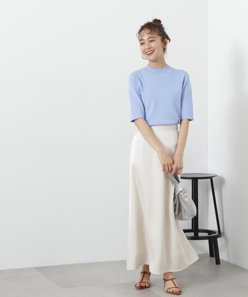 N.（N. Natural Beauty Basic）（エヌエヌナチュラルビューティーベーシック）の「◆総針ボトルネック５分袖ニット（ニット/セーター・レディース・ブラック/オフホワイト/グレー/ブルー/レッド/コーラルピンク/イエロー系その他・MEDIUM）」の19枚目の写真