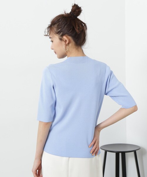 N.（N. Natural Beauty Basic）（エヌエヌナチュラルビューティーベーシック）の「◆総針ボトルネック５分袖ニット（ニット/セーター・レディース・ブラック/オフホワイト/グレー/ブルー/レッド/コーラルピンク/イエロー系その他・MEDIUM）」の14枚目の写真