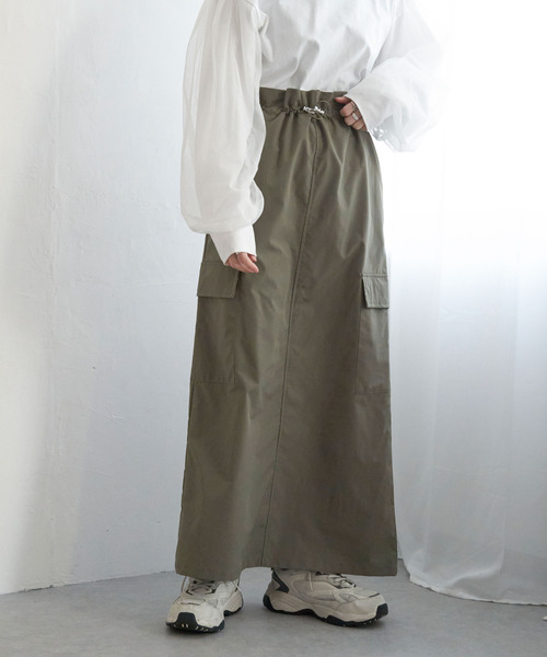 VENCEEXCHANGE（ヴァンスエクスチェンジ）の「ベネシャンギャザースカート（スカート・レディース・グリーン系その他/オフホワイト/グレー/チャコールグレー/ブラック・FREE）」の5枚目の写真