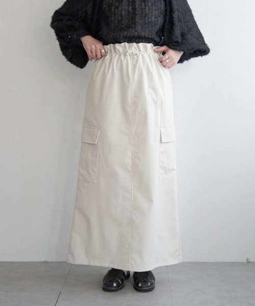 VENCEEXCHANGE（ヴァンスエクスチェンジ）の「ベネシャンギャザースカート（スカート・レディース・グリーン系その他/オフホワイト/グレー/チャコールグレー/ブラック・FREE）」の2枚目の写真