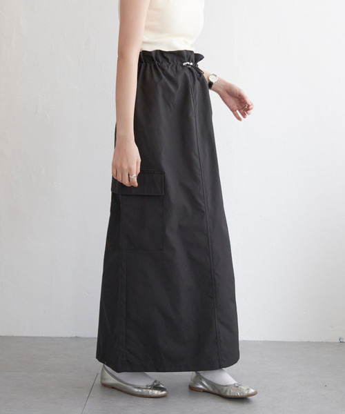 VENCEEXCHANGE（ヴァンスエクスチェンジ）の「ベネシャンギャザースカート（スカート・レディース・グリーン系その他/オフホワイト/グレー/チャコールグレー/ブラック・FREE）」の3枚目の写真