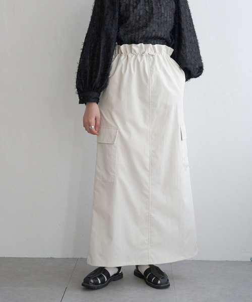 VENCEEXCHANGE（ヴァンスエクスチェンジ）の「ベネシャンギャザースカート（スカート・レディース・グリーン系その他/オフホワイト/グレー/チャコールグレー/ブラック・FREE）」の15枚目の写真