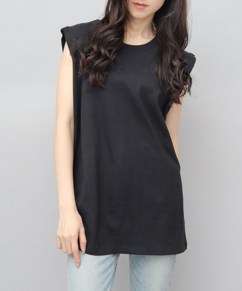 UNIVERSAL OVERALL(ユニバーサルオーバーオール)の「<2Pセット>ヘビーウェイト ワイドシルエット ノースリーブ Tシャツ(Tシャツ/カットソー・メンズ・ホワイト/ブラック・S/M/L/XL)」の5枚目の写真