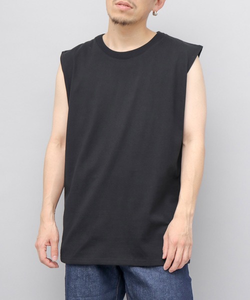 UNIVERSAL OVERALL(ユニバーサルオーバーオール)の「<2Pセット>ヘビーウェイト ワイドシルエット ノースリーブ Tシャツ(Tシャツ/カットソー・メンズ・ホワイト/ブラック・S/M/L/XL)」の6枚目の写真