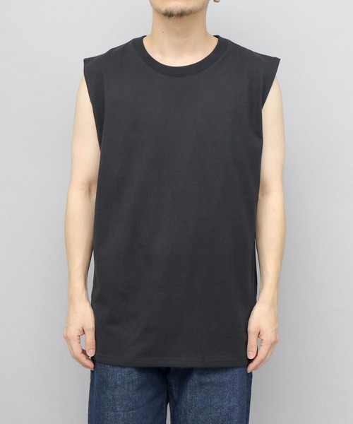 UNIVERSAL OVERALL(ユニバーサルオーバーオール)の「<2Pセット>ヘビーウェイト ワイドシルエット ノースリーブ Tシャツ(Tシャツ/カットソー・メンズ・ホワイト/ブラック・S/M/L/XL)」の9枚目の写真