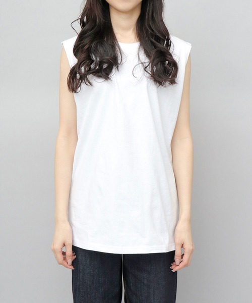 UNIVERSAL OVERALL(ユニバーサルオーバーオール)の「<2Pセット>ヘビーウェイト ワイドシルエット ノースリーブ Tシャツ(Tシャツ/カットソー・メンズ・ホワイト/ブラック・S/M/L/XL)」の15枚目の写真