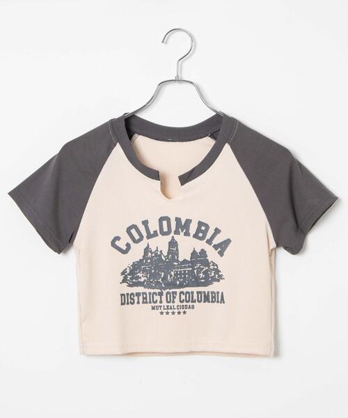 WEGO(ウィゴー)の「WEGO/リブショートCOLOMBIA T(Tシャツ/カットソー・レディース・アイボリー/ブラウン・FREE)」の18枚目の写真