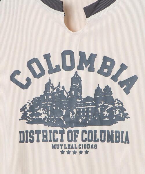 WEGO(ウィゴー)の「WEGO/リブショートCOLOMBIA T(Tシャツ/カットソー・レディース・アイボリー/ブラウン・FREE)」の9枚目の写真