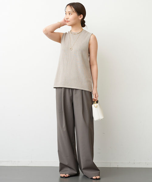 tibi(ティビ)の「*【TIBI/ティビ】 WAIST GOM ワイドパンツ(その他パンツ・レディース・カーキ・38/36)」の4枚目の写真