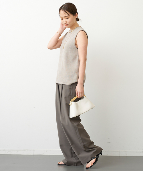 tibi(ティビ)の「*【TIBI/ティビ】 WAIST GOM ワイドパンツ(その他パンツ・レディース・カーキ・38/36)」の5枚目の写真