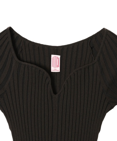 FETICO(フェティコ)の「fetico RIB KNIT SLIT DRESS FTC234-0707(ドレス・レディース・ブラック・1)」の2枚目の写真