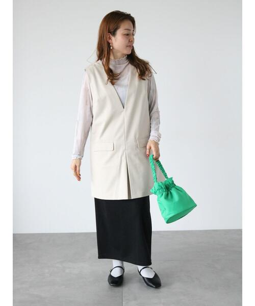 Lugnoncure（ルノンキュール）の「ジレワンピース(セットアップ可)（ワンピース・レディース・ネイビー/オフホワイト/ベージュ・F）」の5枚目の写真