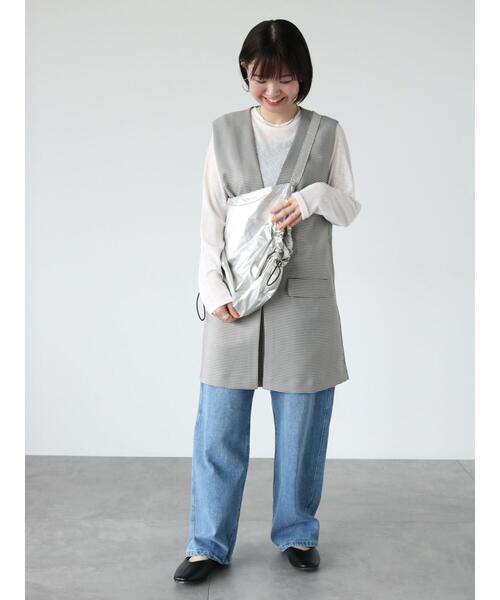 Lugnoncure（ルノンキュール）の「ジレワンピース(セットアップ可)（ワンピース・レディース・ネイビー/オフホワイト/ベージュ・F）」の9枚目の写真