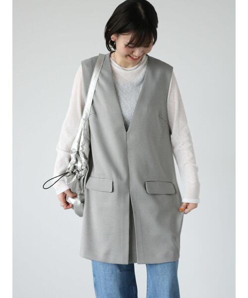 Lugnoncure（ルノンキュール）の「ジレワンピース(セットアップ可)（ワンピース・レディース・ネイビー/オフホワイト/ベージュ・F）」の11枚目の写真