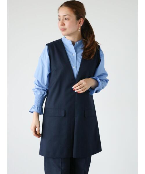 Lugnoncure（ルノンキュール）の「ジレワンピース(セットアップ可)（ワンピース・レディース・ネイビー/オフホワイト/ベージュ・F）」の16枚目の写真