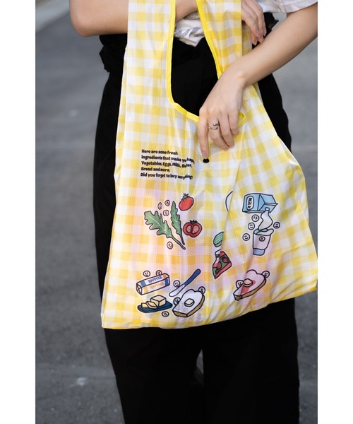 トートバッグ　TAXI タクシー　エコバッグ　ホワイト　イエロー　黄色　鞄 KO5229AW18969_fw_thumbM.jpg