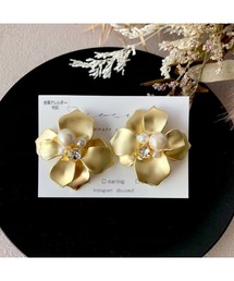 【S.coeuf】【S.coeuf】金属アレルギー対応ピアス コットンパールメタルフラワー(MA)