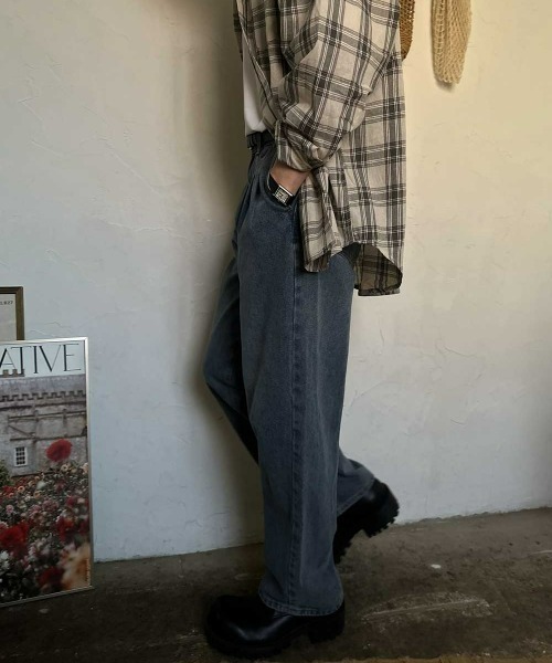 ASCLO（エジュクロ）の「ASCLO Double Tuck Denim Pants（デニムパンツ・メンズ・ライトブルー/ブラック・MEDIUM/LARGE）」の12枚目の写真