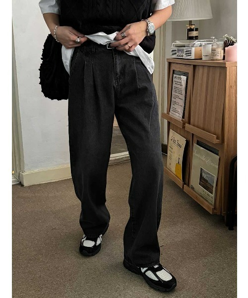 ASCLO（エジュクロ）の「ASCLO Double Tuck Denim Pants（デニムパンツ・メンズ・ライトブルー/ブラック・MEDIUM/LARGE）」の18枚目の写真